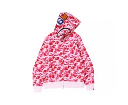 BAPE ABC Camo Shark Full Zip Hoodie Pink